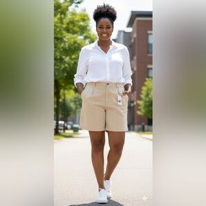 SIZE XXXL New w/ TAG Time And Tru Khaki Shirt With Stretch Waist